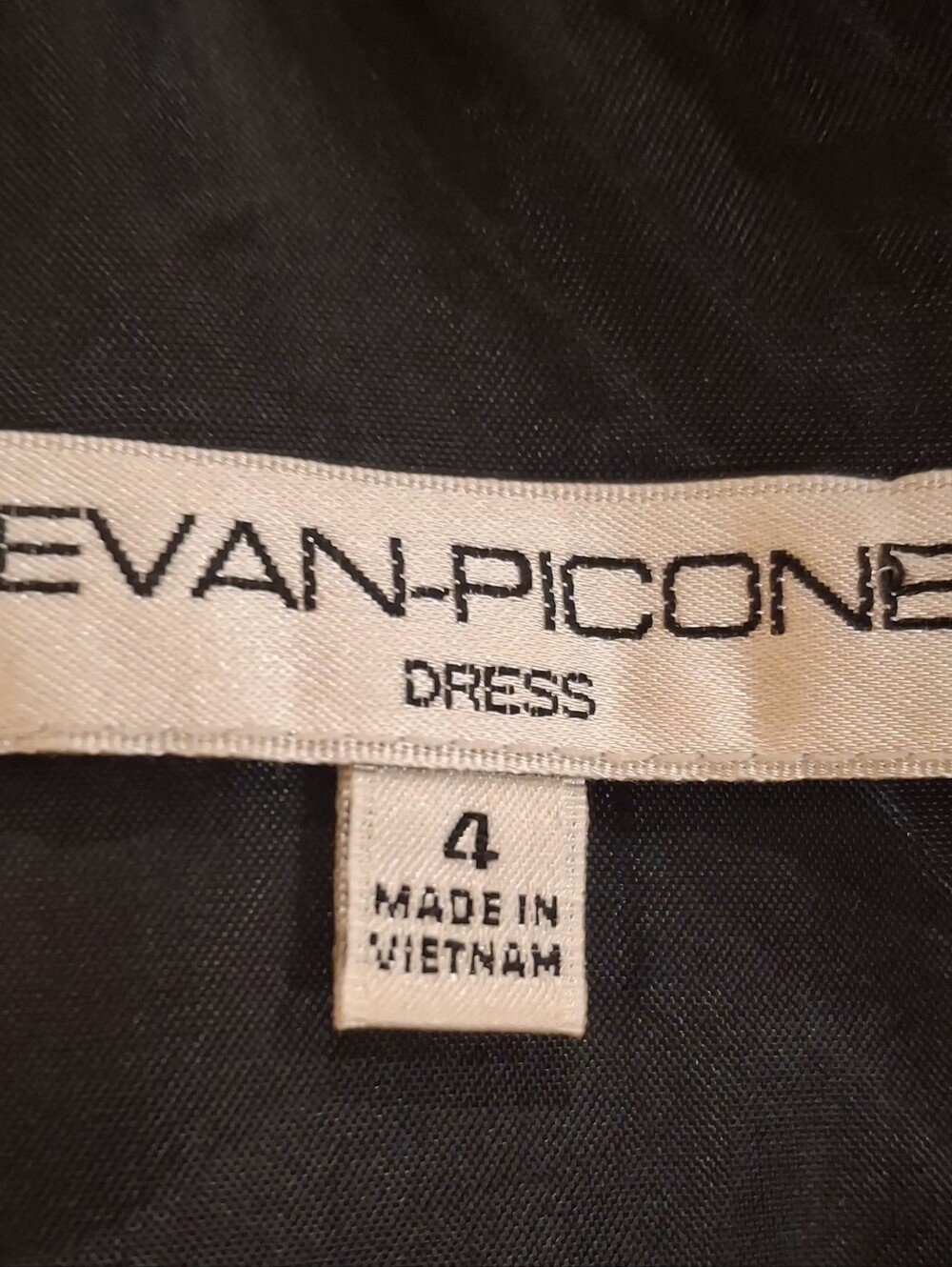 Evan Picone Black/White Dress with White Floral Outline - Picture 7 of 13